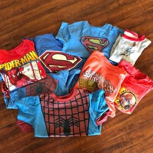 Size 5 Spider-Man shirt lot x8 short & long sleeve